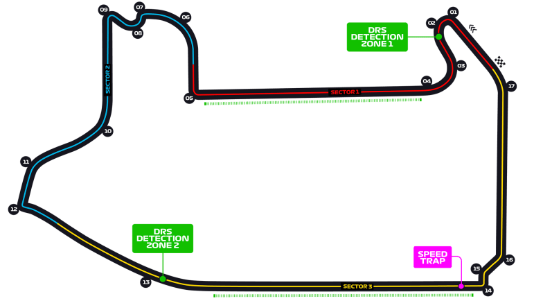 Mapa do circuito de Formula 1 de Las Vegas  by F1.com