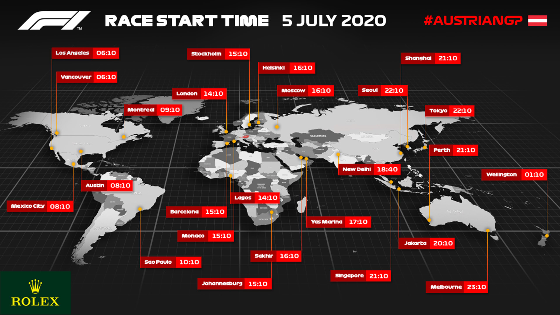 What time is the 2020 F1 Austrian Grand Prix and how can I watch on TV