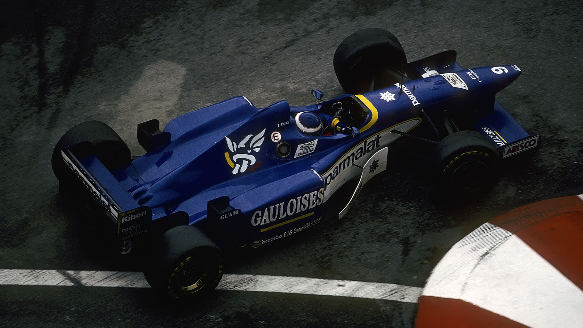 Oliver Panis Formel 1 GP Monaco 1996 alter Aufkleber Sticker Ligier Gitanes 
