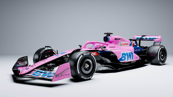 Check out Alpine's special pink livery 