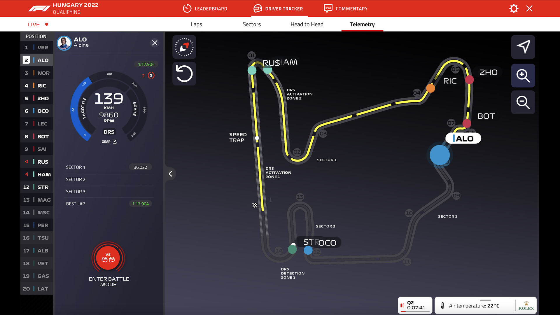 F1 Monza Live Timing