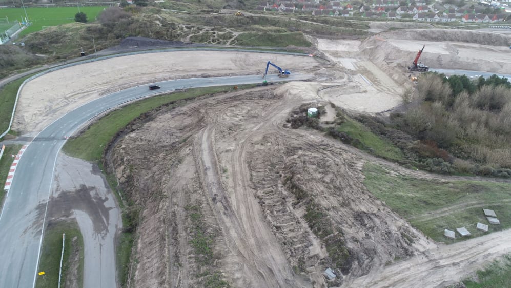 Construction of circuit updates at Zandvoort, host of the 2020 Dutch Grand Prix, December 2019.