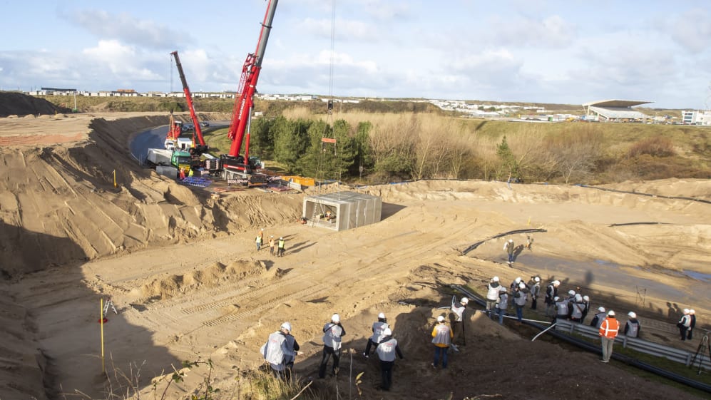 Construction of circuit updates at Zandvoort, host of the 2020 Dutch Grand Prix, December 2019.