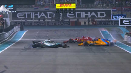 Hamilton, Vettel and Alonso sign off 2018 season with display of donuts