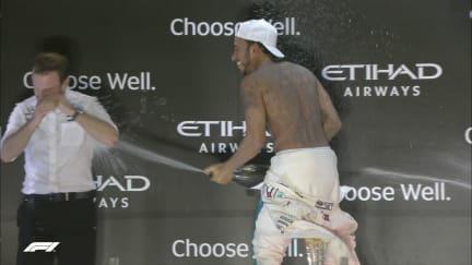 MUST-SEE: Hamilton reveals tattoos in unique podium celebration