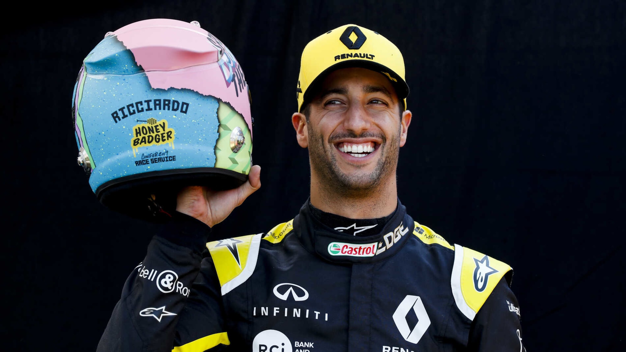 GALLERY: Daniel Ricciardo shows off new helmet design in Melbourne ...